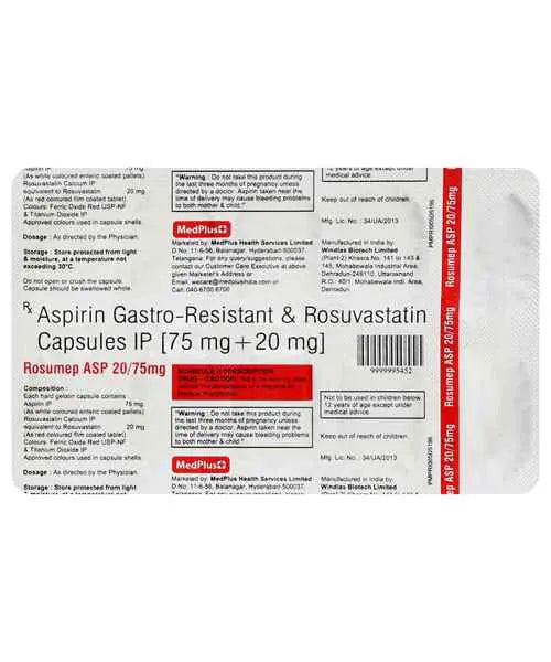 ROSUOM ASP 20/75MG CAP
